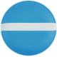 Vue arrière d’un disque bleu avec bande élastique de maintien, sans marquage visible Vue arrière d’un disque bleu avec bande élastique de maintien, sans marquage visible