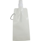 Bouteille d’eau pliable avec corps souple translucide et mousqueton latéral, sans marquage visible