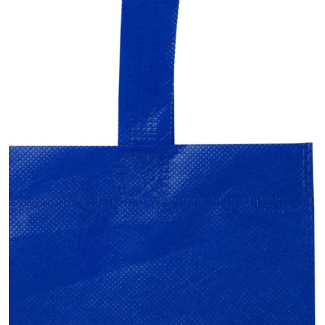 Zoom sur un sac bleu montrant la texture du matériau et une anse, sans marquage visible