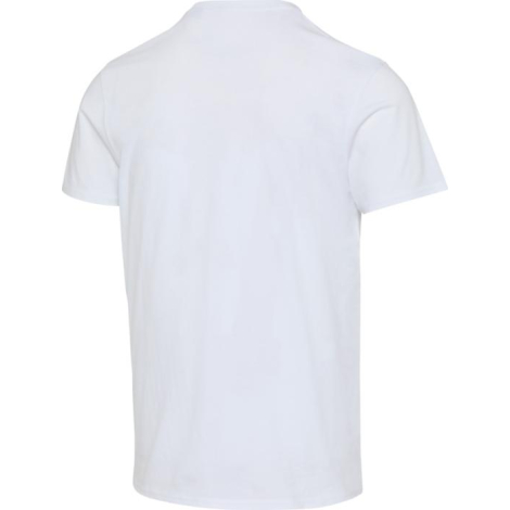 T-shirt unisexe blanc à manches courtes présenté de dos, sans marquage visible