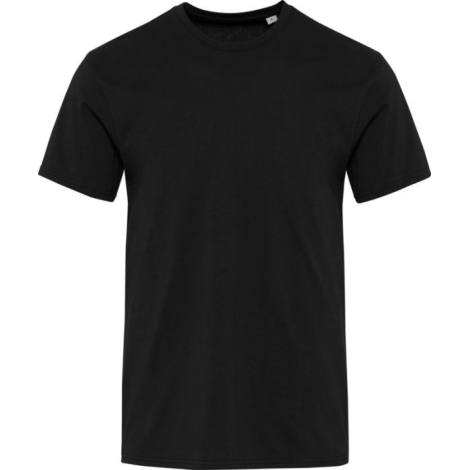 T-shirt unisexe noir à manches courtes présenté de face, sans personnalisation visible