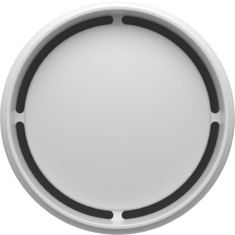 Vue supérieure d’un couvercle blanc avec ouvertures circulaires réparties sur le contour, sans marquage visible