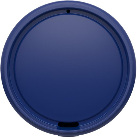 Vue supérieure d’un couvercle bleu avec ouverture pour boisson, sans personnalisation visible