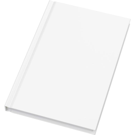 Carnet A5 à couverture rigide blanche sans bande, sans marquage visible