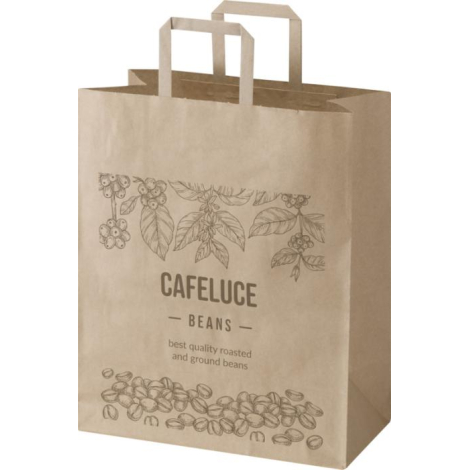 Sac de distribution kraft personnalisable poignées plates