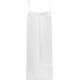 Vue latérale d’un sac en papier blanc avec soufflet visible, sans marquage visible