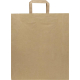 Sac en papier kraft vu de face avec poignées plates, sans personnalisation visible