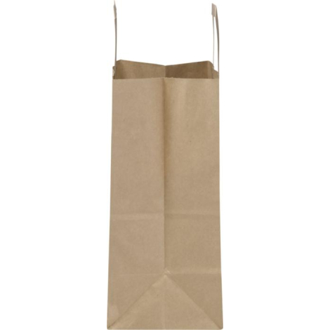 Sac en papier kraft vu de côté avec soufflet apparent, sans marquage visible