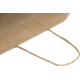 Zoom sur poignées torsadées et bord supérieur d’un sac en papier kraft, sans marquage visible