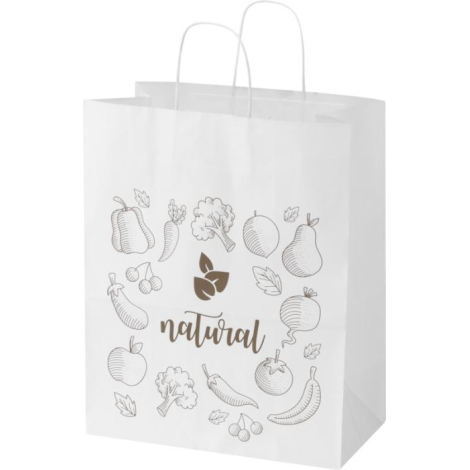 Sac papier kraft personnalisé avec poignées torsadées
