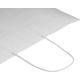 Vue du dessus d’un sac en papier blanc avec poignées torsadées, sans personnalisation apparente Vue du dessus d’un sac en papier blanc avec poignées torsadées, sans personnalisation apparente
