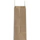 Vue latérale d’un sac en papier kraft montrant le soufflet, sans marquage visible Vue latérale d’un sac en papier kraft montrant le soufflet, sans marquage visible