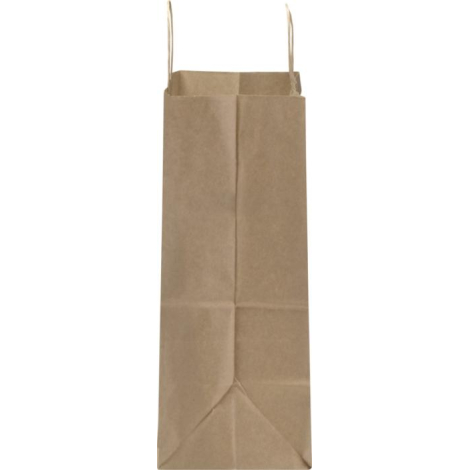 Vue latérale d’un sac en papier kraft montrant le soufflet, sans marquage visible