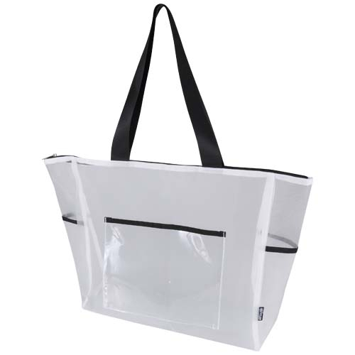 Sac shopping zippé multi-poches promotionnel Mesh Blanc
