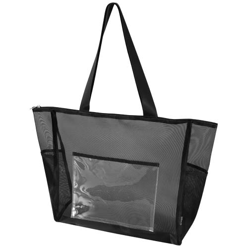 Sac shopping zippé multi-poches promotionnel Mesh Noir