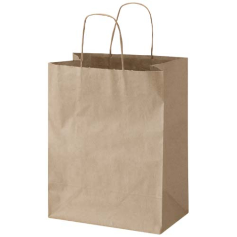 Sac de conditionnement kraft publicitaire poignées torsadées