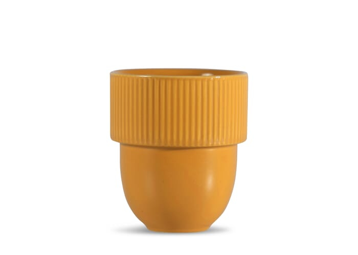 Mug personnalisable en grès 270 ml Sagaform Inka Jaune