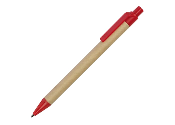 Stylo bille en carton recyclé personnalisable Rouge