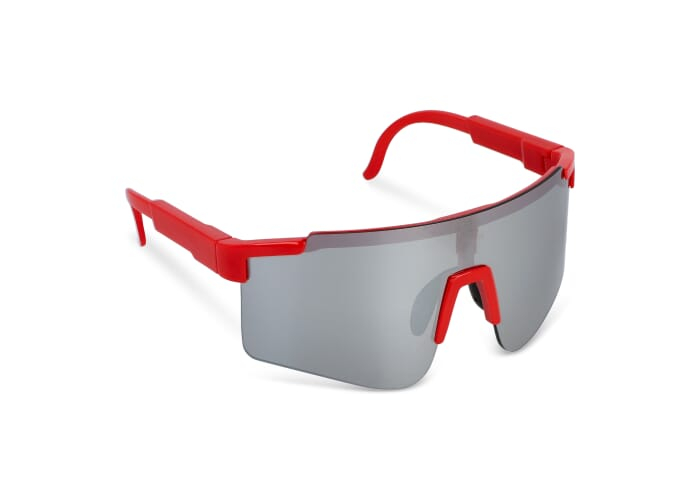 Lunettes de sport promotionnelles UV400 avec verres miroir Rouge