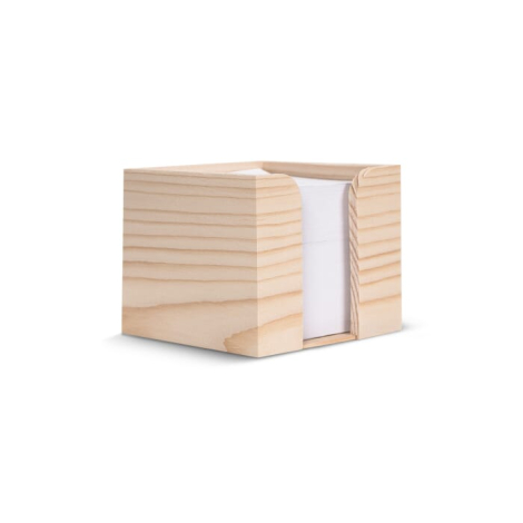 Bloc cube à personnaliser dans une boîte en bois 10 x 10 x 8,5 cm