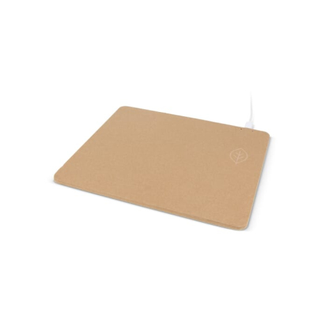 Tapis de souris publicitaire avec chargeur sans fil en papier recyclé