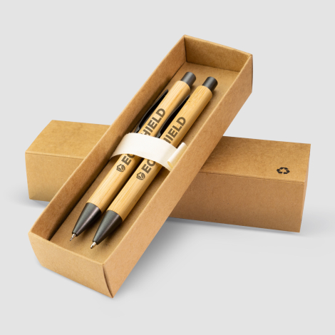 Coffret stylo/crayon personnalisés bambou - Bambowie