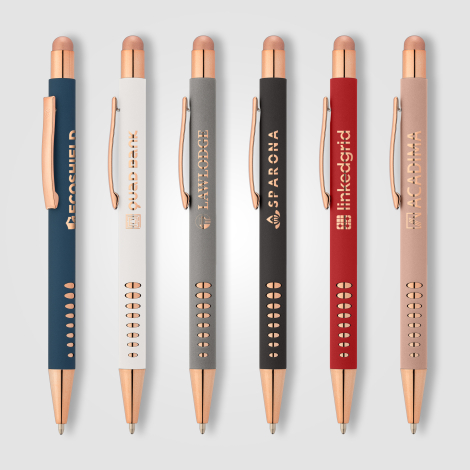 Stylo avec stylet publicitaire Bowie Or Rose
