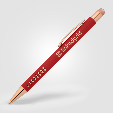 Stylo avec stylet publicitaire Bowie Or Rose