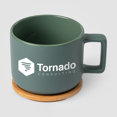 Tasse promotionnelle couvercle bambou - Café Virtuoso 355 ml