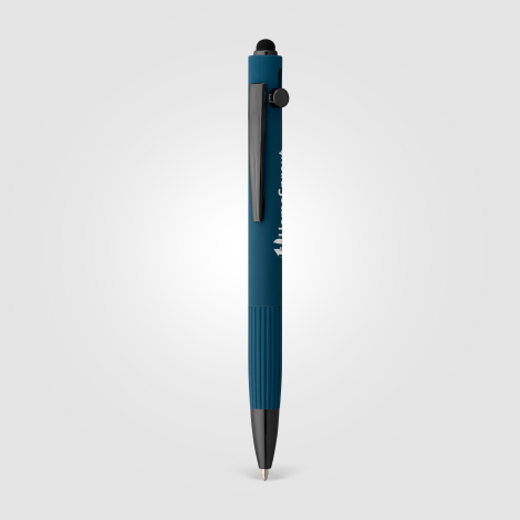 Stylo bille publicitaire aluminium recyclé stylet finition gunmetal Saga