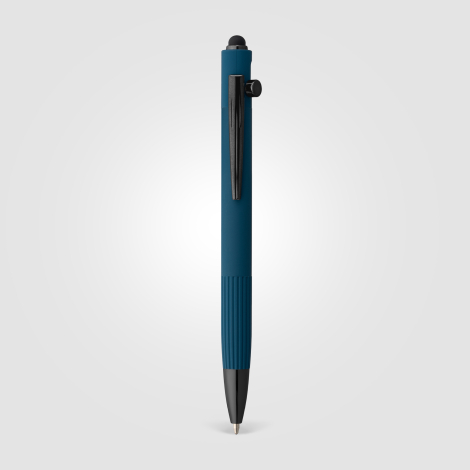 Stylo bille publicitaire aluminium recyclé stylet finition gunmetal Saga