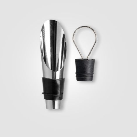 Coffret vin publicitaire 2 pièces acier inox et silicone Raven