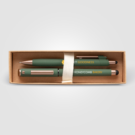 Coffret cadeau stylo York plastique recyclé finition bronze