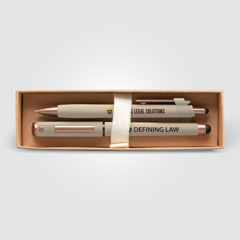 Coffret cadeau stylo York plastique recyclé finition bronze