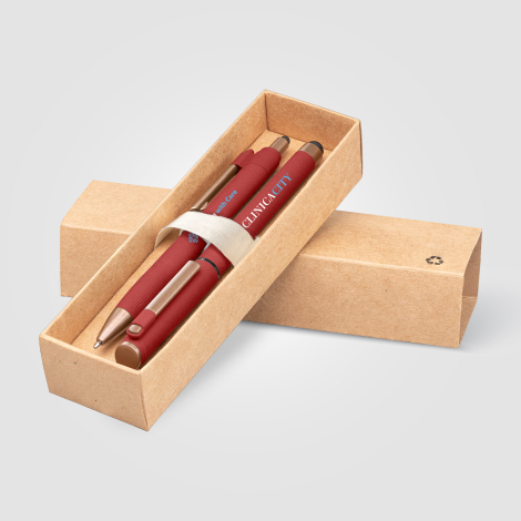 Coffret cadeau stylo York plastique recyclé finition bronze