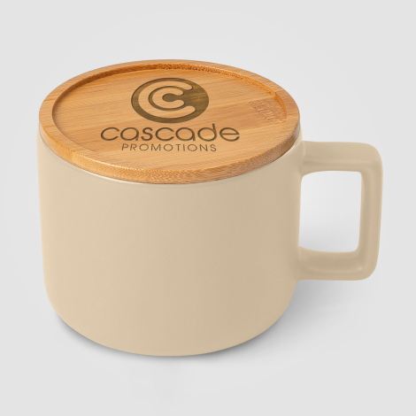 Tasse promotionnelle couvercle bambou - Café Virtuoso 355 ml