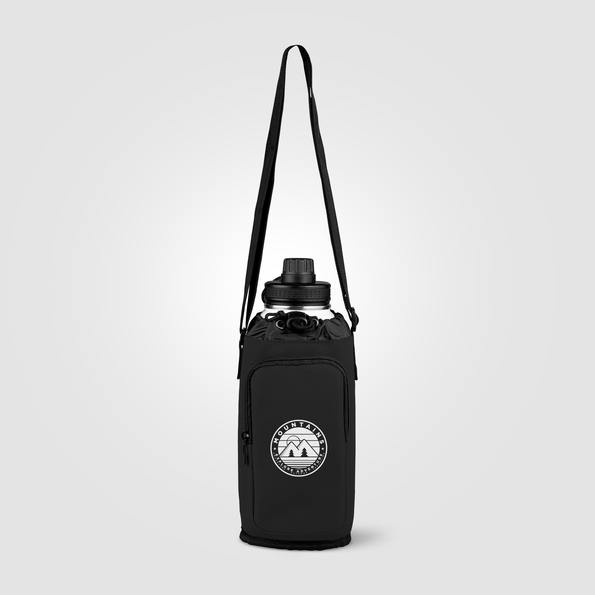 Sac porte-bouteille publicitaire 1,8 L PU recyclé Malmö Noir