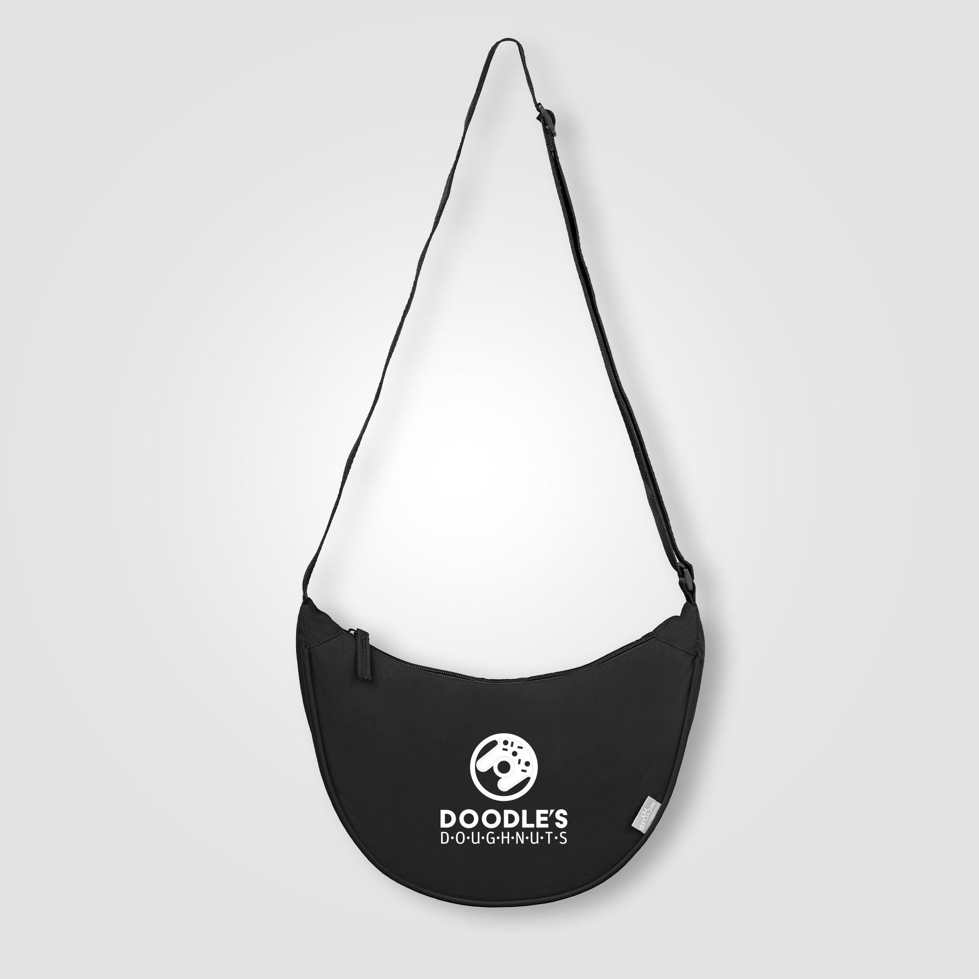 Sac bandoulière publicitaire rPET 4.5 L réglable Lucca Noir
