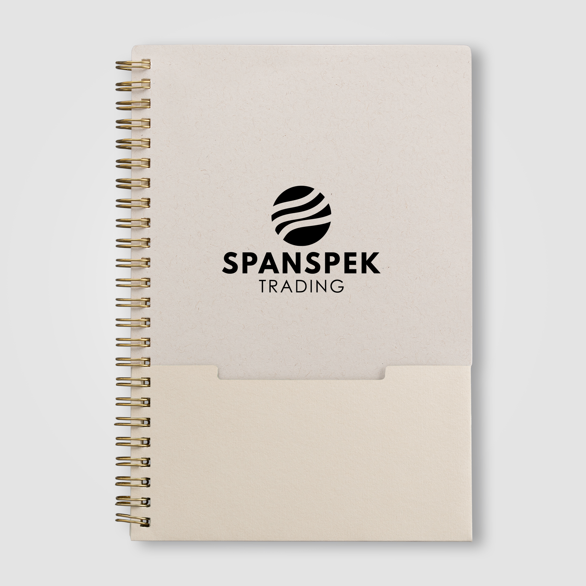 Carnet publicitaire A5 spirale coton recyclé Lino Crème
