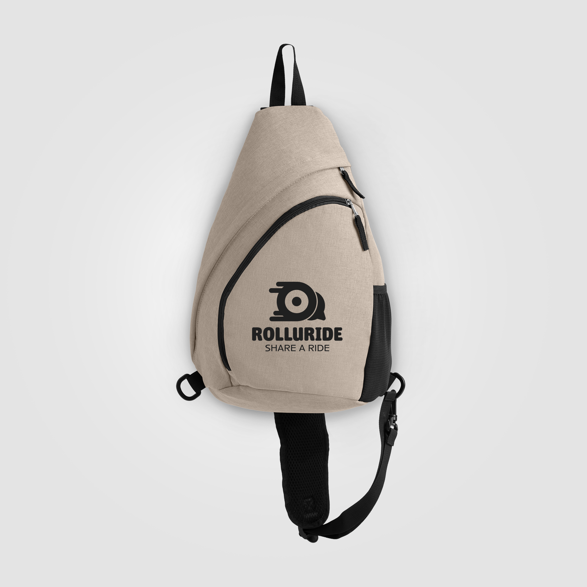 Sac bandoulière publicitaire rPET 15 L réglable Helsinki Dune