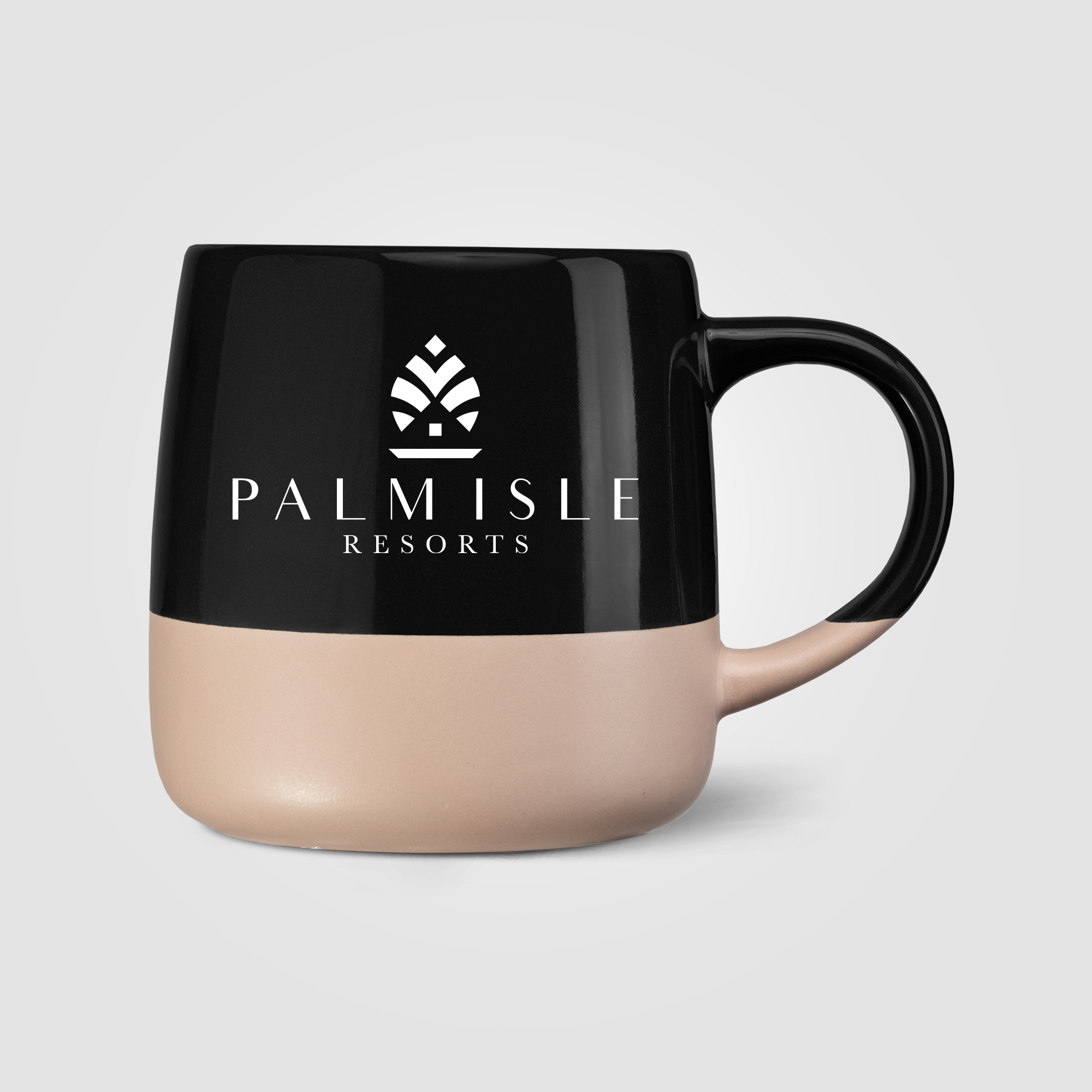 Mug publicitaire céramique 445 ml design blocs de couleur Atlas Noir