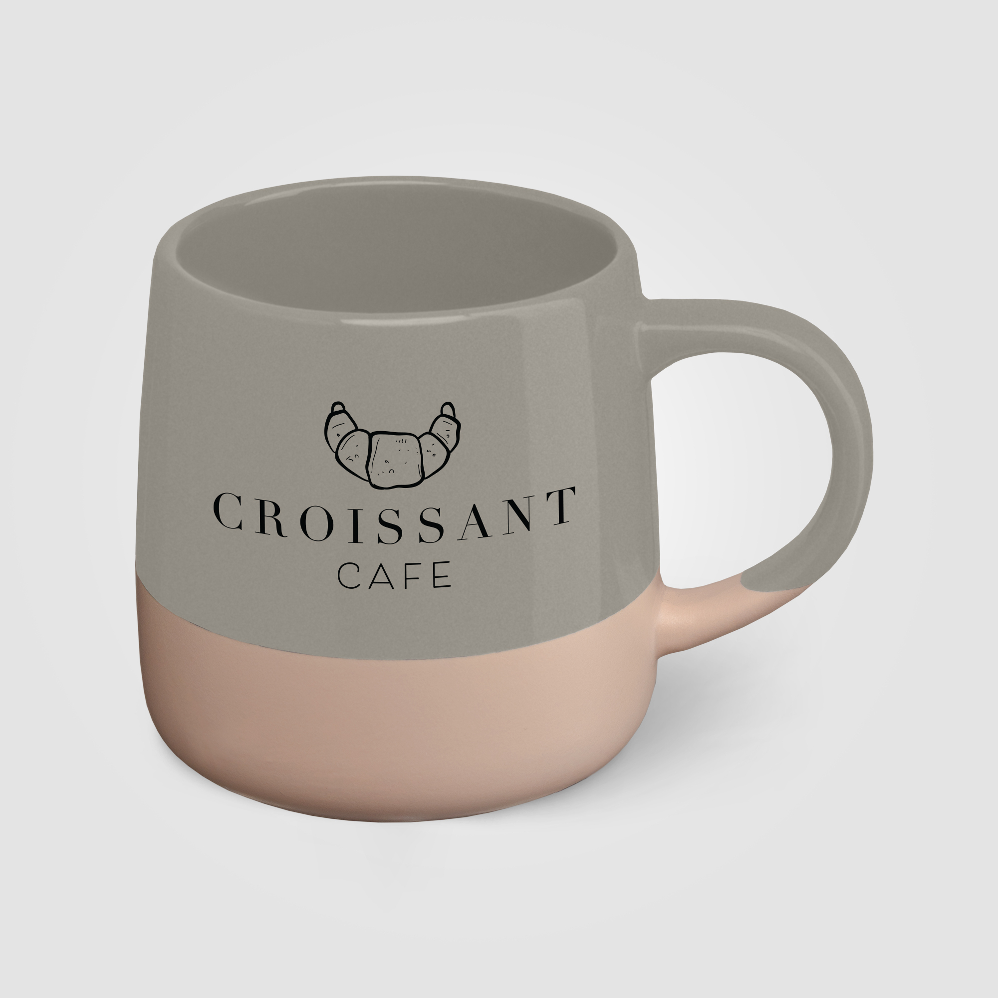 Mug publicitaire céramique 445 ml design blocs de couleur Atlas Gris