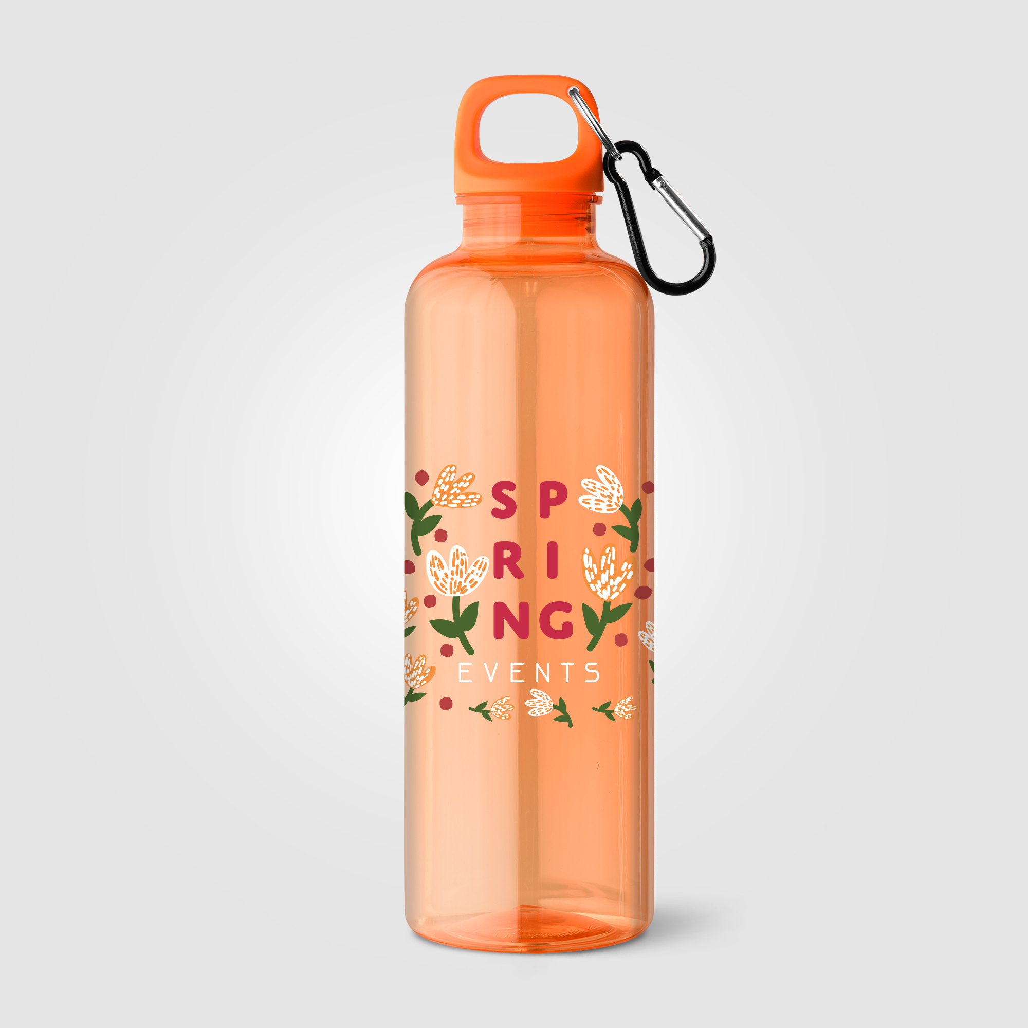 Gourde Doli rPET 740 ml bouchon à vis avec mousqueton Orange