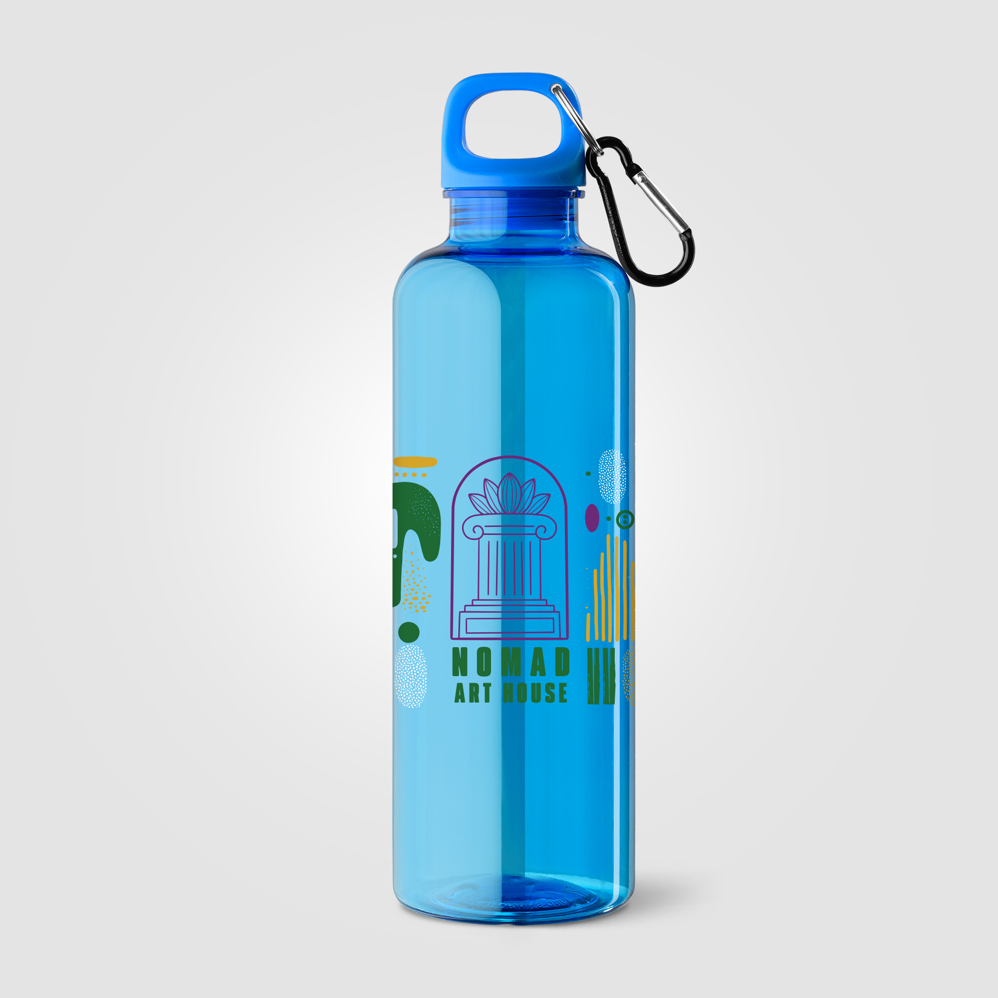 Gourde Doli rPET 740 ml bouchon à vis avec mousqueton Bleu