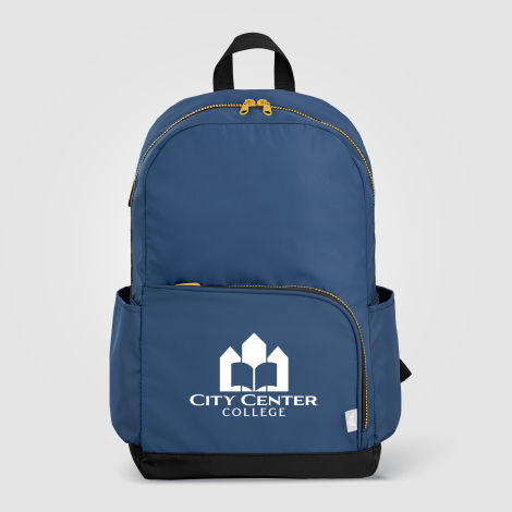 Sac à dos Kora rPET 20 L double poche fermeture zippée dorée