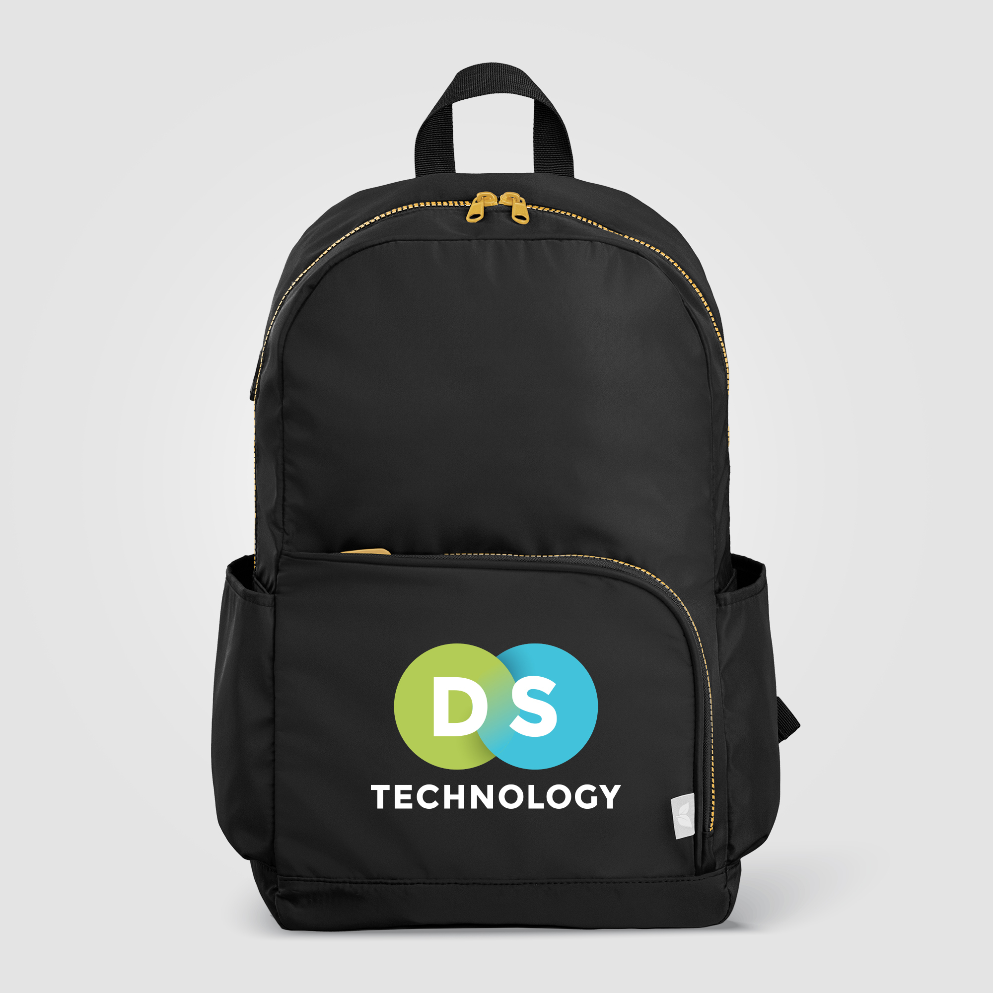 Sac à dos Kora rPET 20 L double poche fermeture zippée dorée Noir