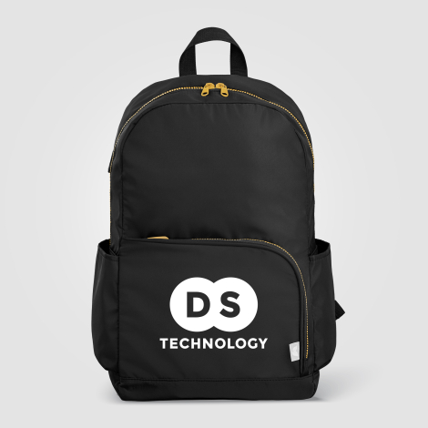 Sac à dos Kora rPET 20 L double poche fermeture zippée dorée