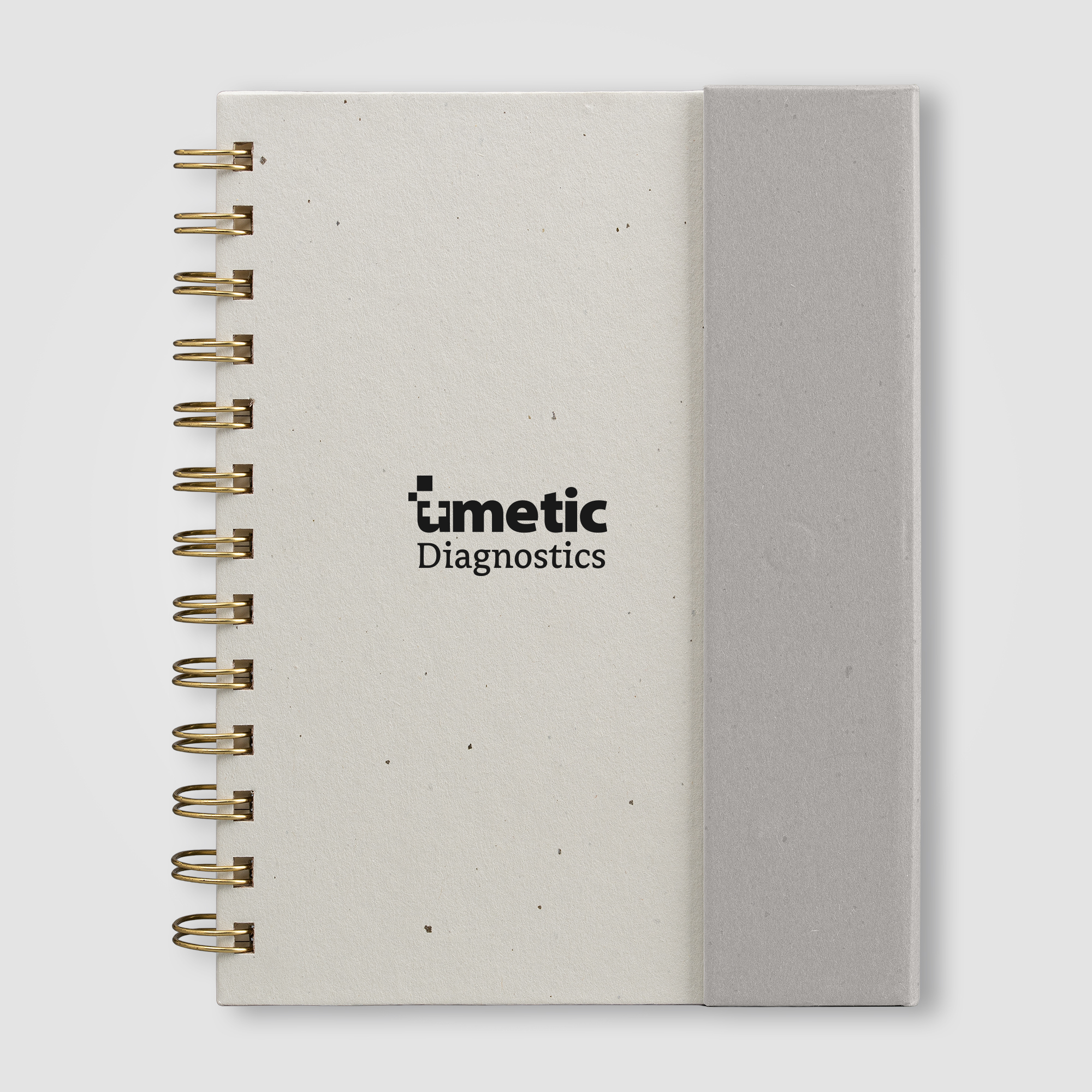 Organiseur Halden B6 carnet spirale papier avec notes adhésives Gris