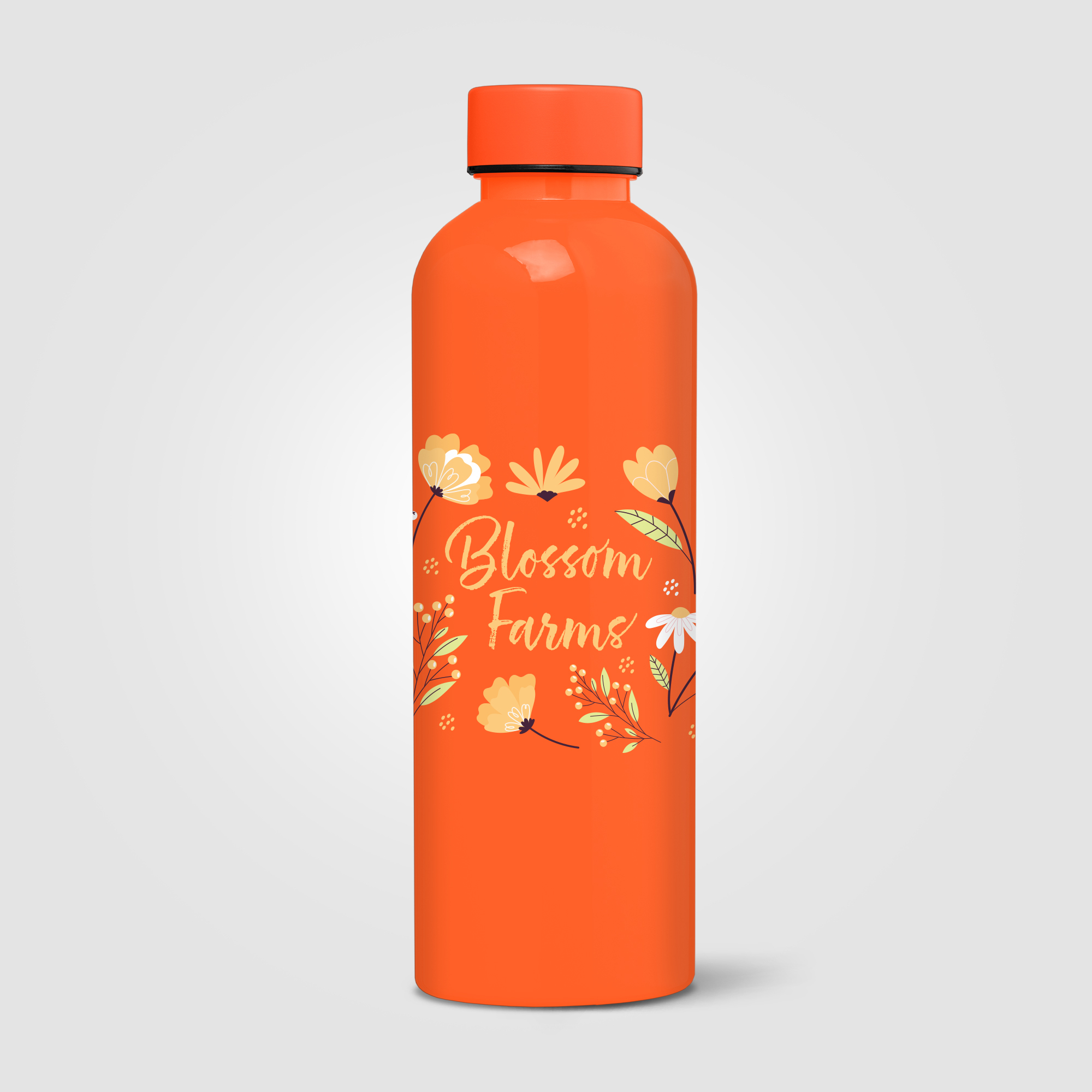 Gourde Norden rPET brillant 680 ml bouchon étanche monochrome Orange