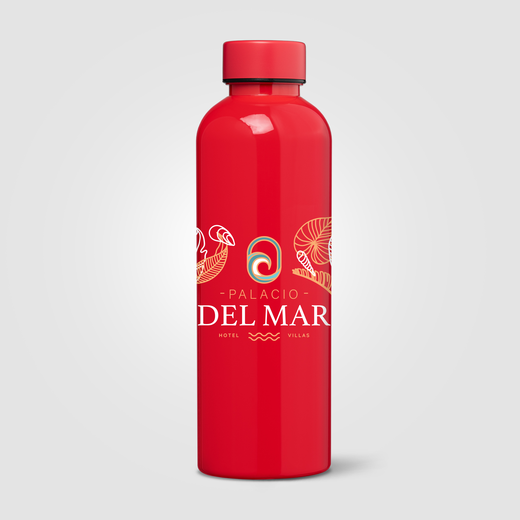 Gourde Norden rPET brillant 680 ml bouchon étanche monochrome Rouge
